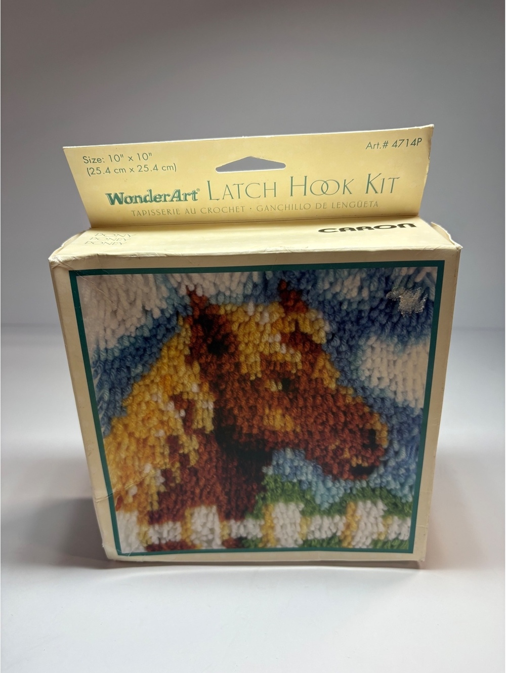 Vintage WonderArt Caron Pony Latch Hook Kit 10x10 #4714P Horse Made USA